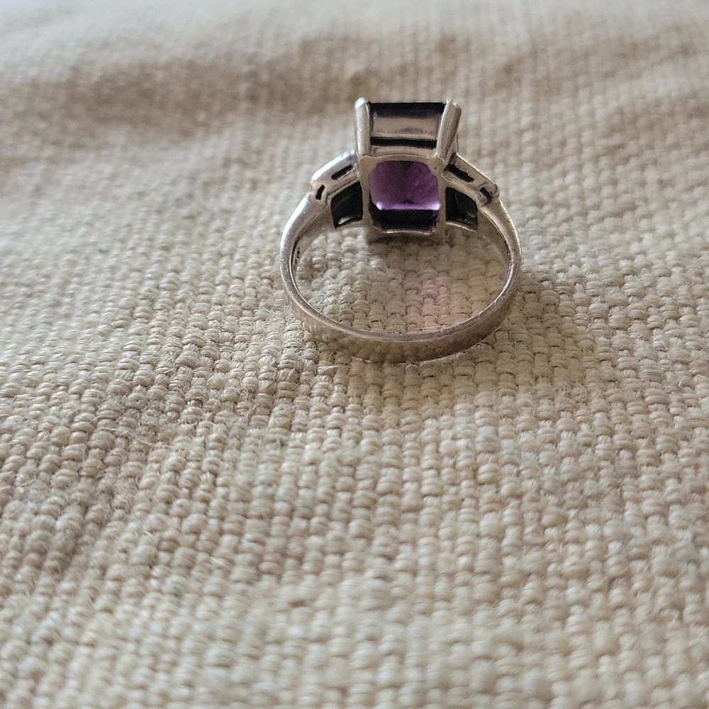 Amethyst Marcasite Sterling Ring - Picture 5 of 13